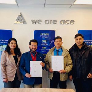 A Memorandum of Understanding (MoU) signed between Ace and Mentor Lab Nepal